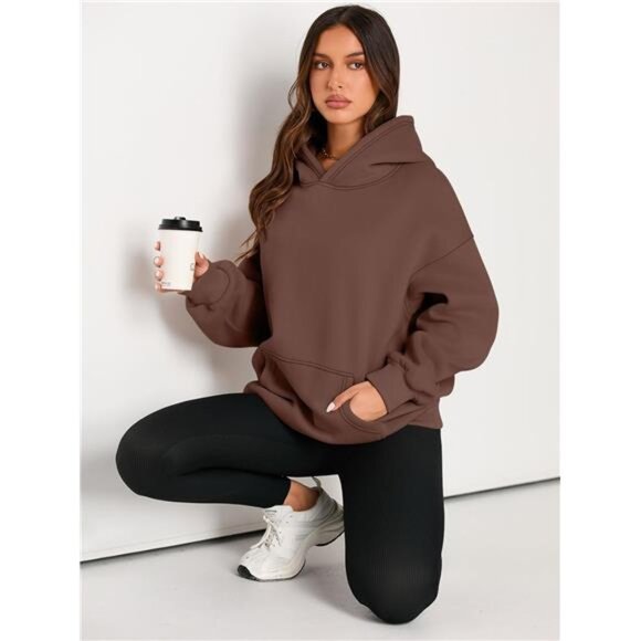 Womens Hoodies Oversized Sweatshirts Pullover Fleece Sweaters Winter Fall Outfit - Picture 4 of 8